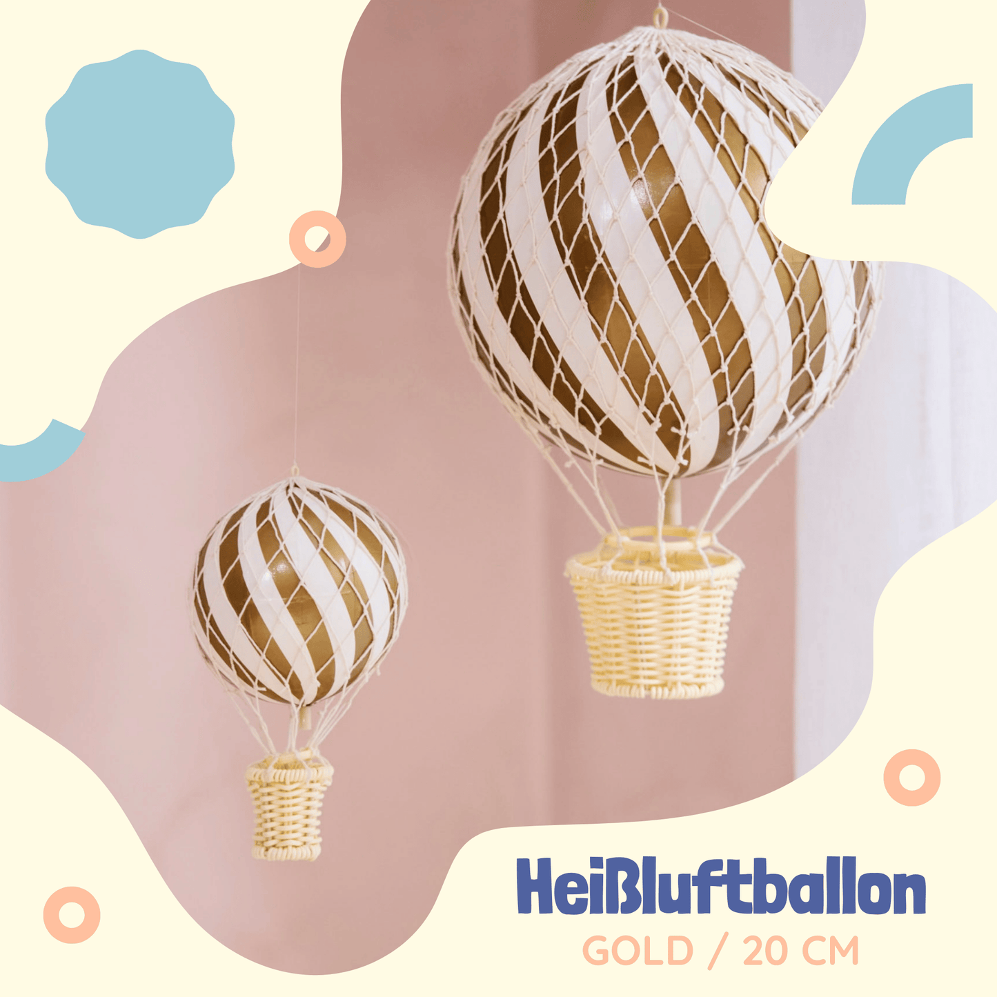 Heißluftballon - Goldfarben 20 cm