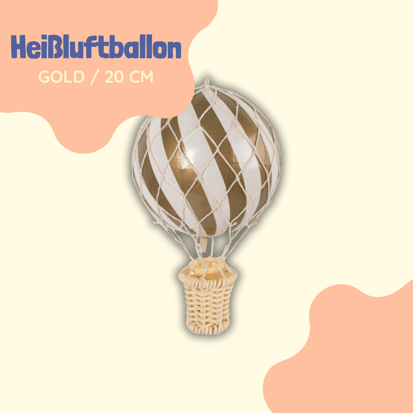Heißluftballon - Goldfarben 20 cm